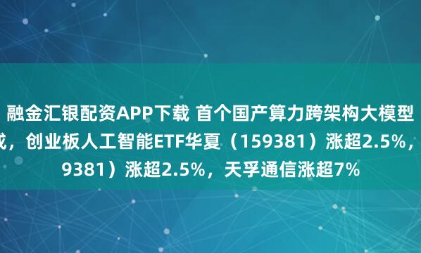 融金汇银配资APP下载 首个国产算力跨架构大模型推理技术验证完成，创业板人工智能ETF华夏（159381）涨超2.5%，天孚通信涨超7%